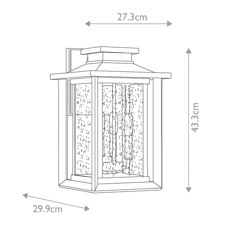 Norlys Wakefield 3 Wall Lantern - Large QZ-WAKEFIELD-L-TBK Earth Black