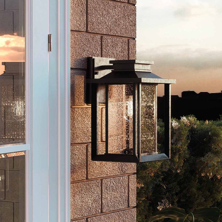 Norlys Wakefield 1 Wall Lantern - Medium QZ-WAKEFIELD-M-TBK Earth Black