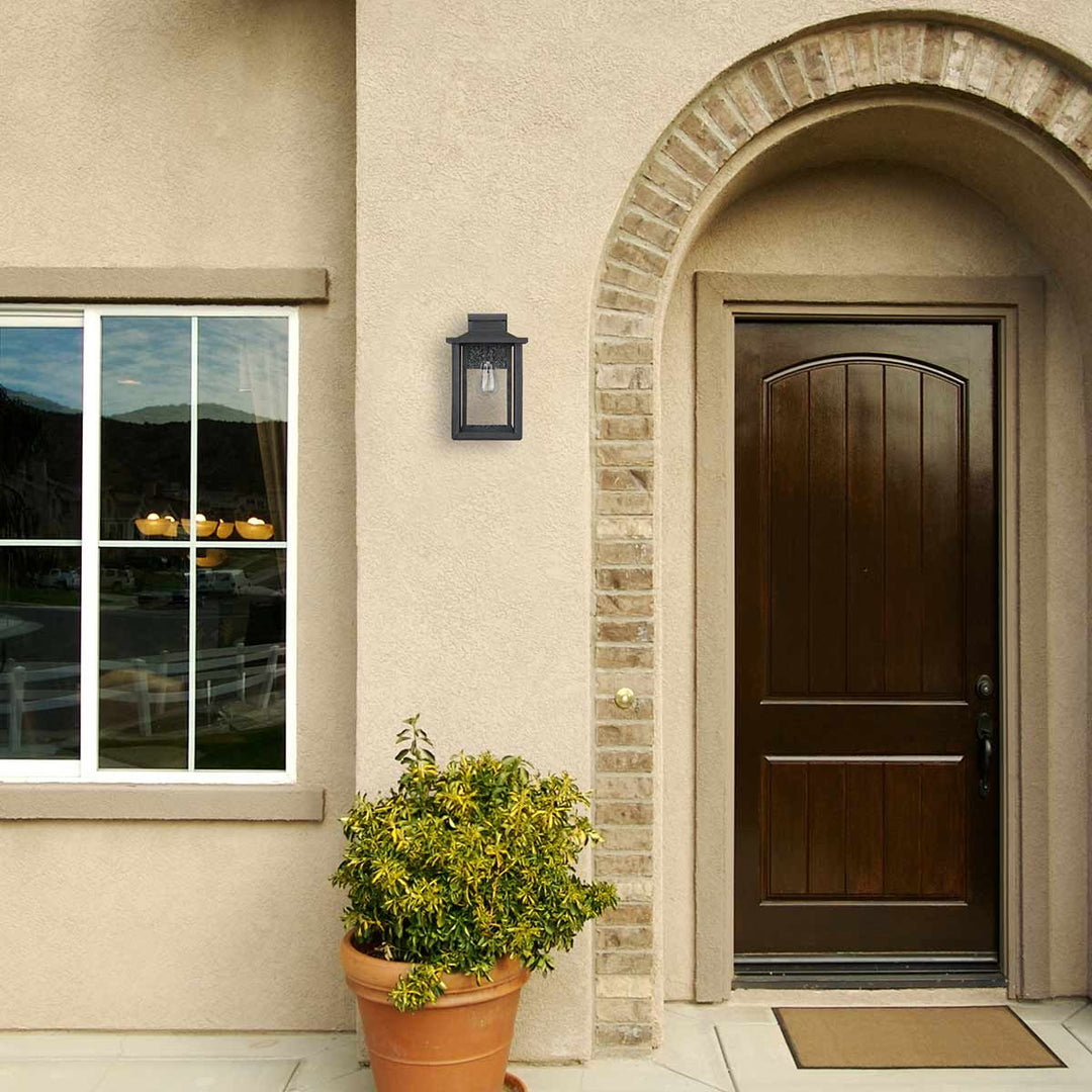 Norlys Wakefield 1 Wall Lantern - Medium QZ-WAKEFIELD-M-TBK Earth Black