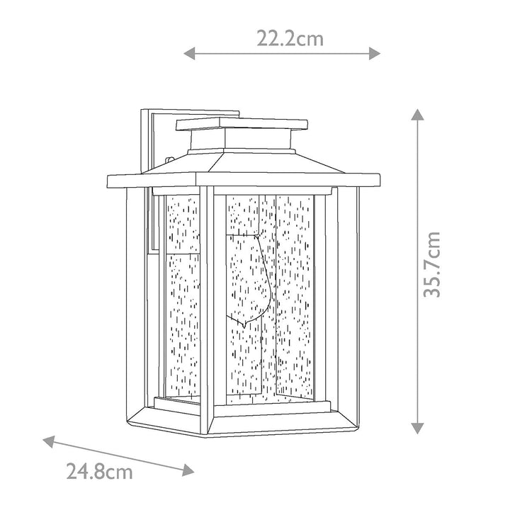 Norlys Wakefield 1 Wall Lantern - Medium QZ-WAKEFIELD-M-TBK Earth Black