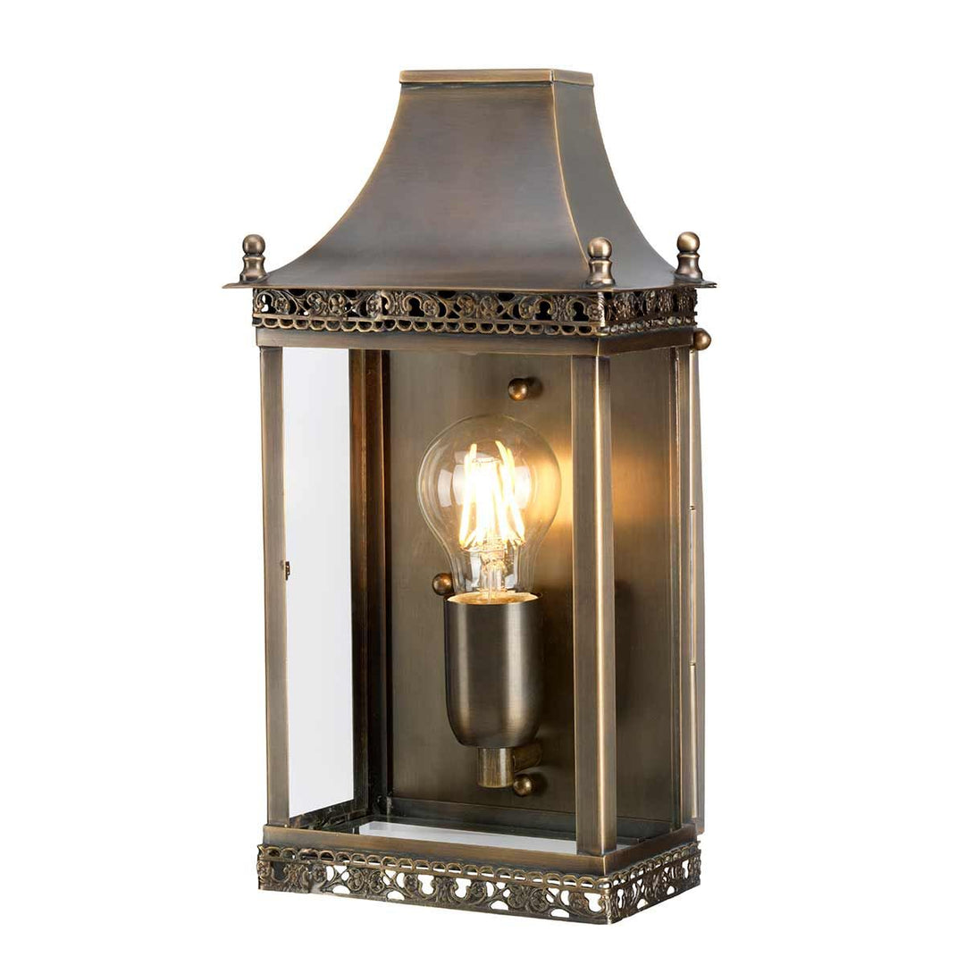 Norlys Regents Park 1 Light Wall Lantern - Brass REGENTS-PARK-BR Aged Brass