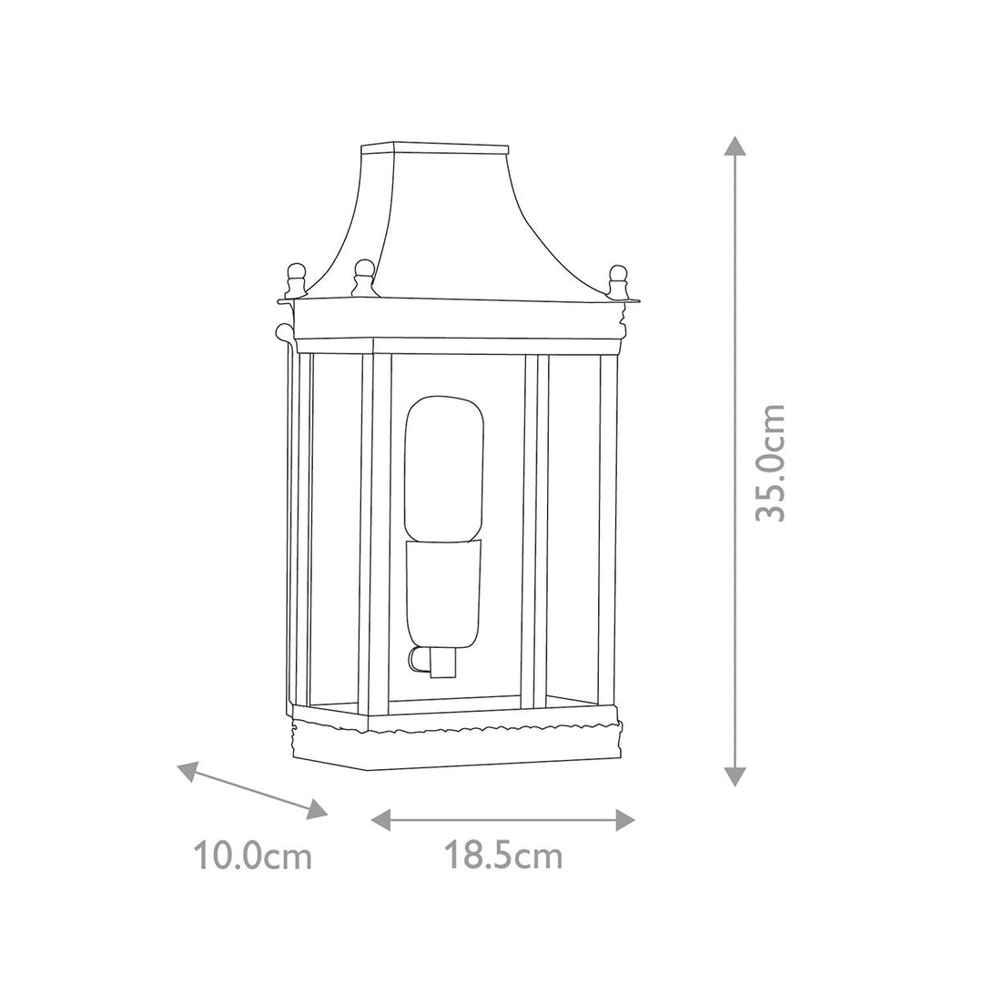 Norlys Regents Park 1 Light Wall Lantern - Brass REGENTS-PARK-BR Aged Brass