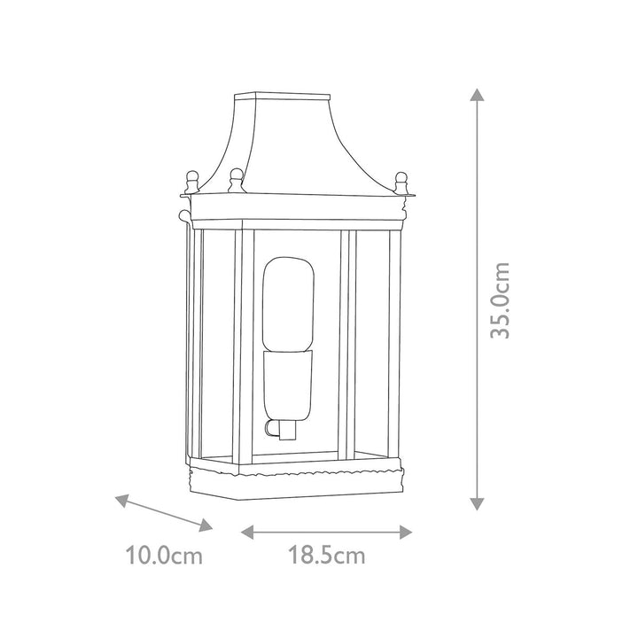 Norlys Regents Park 1 Light Wall Lantern - Brass REGENTS-PARK-BR Aged Brass