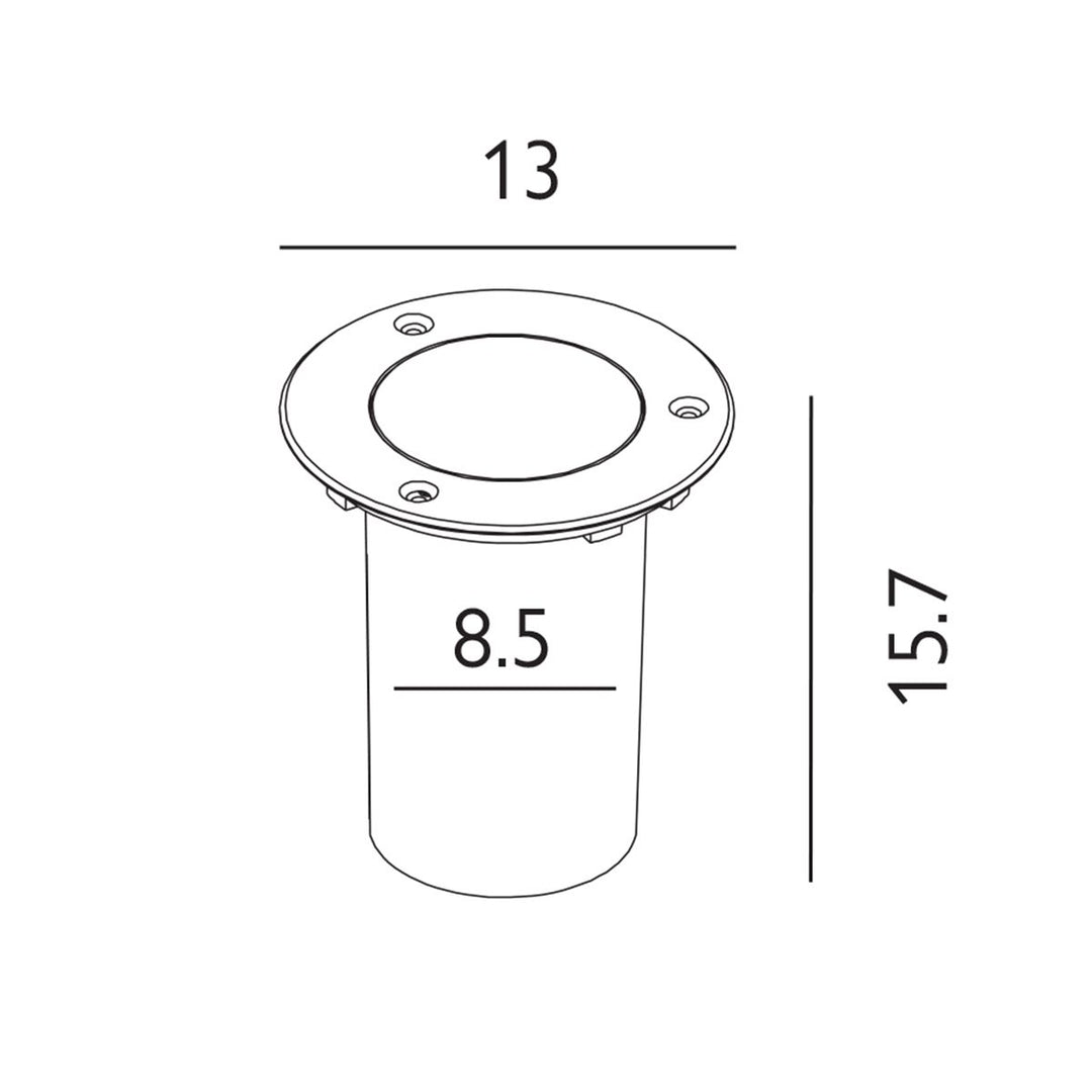 Elstead Lighting Rena Round 1 Light Inground Light Stainless Steel    RENA-ROUND-SS Stainless Steel
