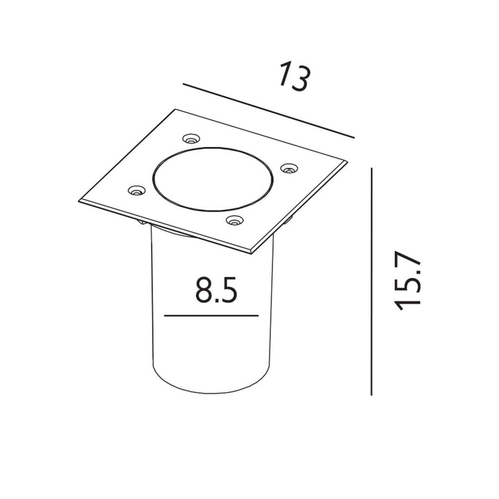Elstead Lighting Rena Square 1 Light Inground Light Stainless Steel    RENA-SQUARE-SS Stainless Steel