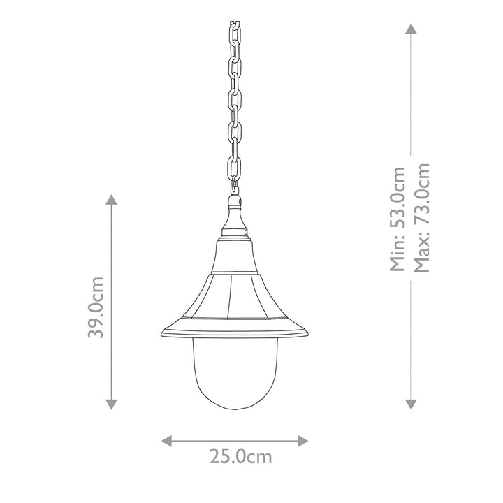 Norlys Shannon 1 Light Chain Lantern  SHANNON-CHAIN Black