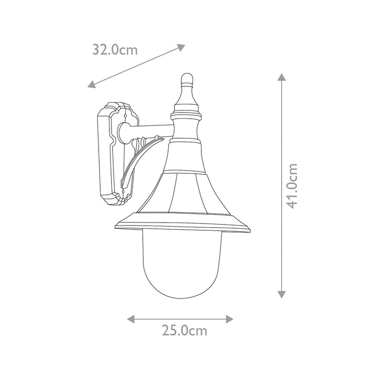 Norlys Shannon 1 Light Down Wall Lantern  SHANNON-DOWN Black