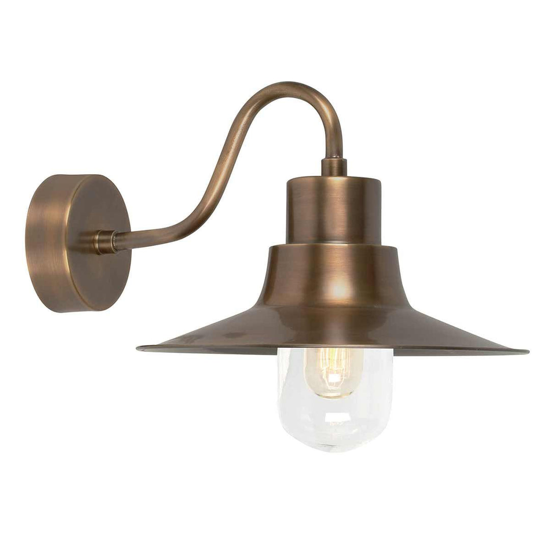 Norlys Sheldon 1 Light Wall Lantern SHELDON-BR Aged Brass