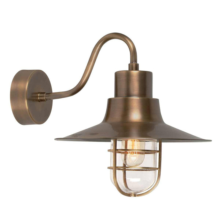 Norlys Sheldon 1 Light Wall Lantern SHELDON-BR Aged Brass