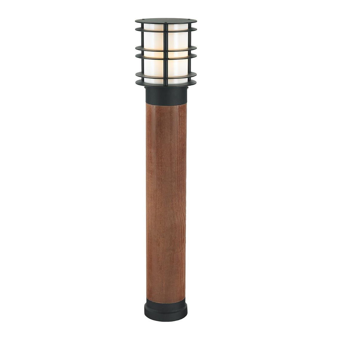 Elstead Lighting Stockholm Large Bollard Stained Wood & Black    ST-BOLSW-L-E27-B Black