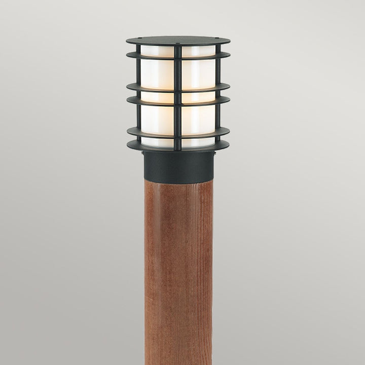 Elstead Lighting Stockholm Large Bollard Stained Wood & Black    ST-BOLSW-L-E27-B Black
