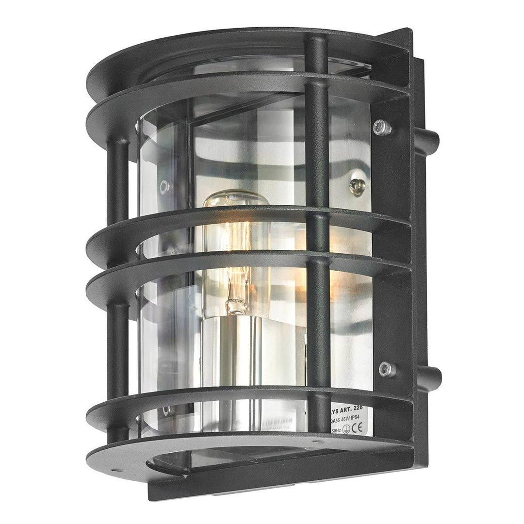 Elstead Lighting Stockholm 1 Light Flush Light - Black With Clear Glass ST-FLU-E27-BLK-C Black