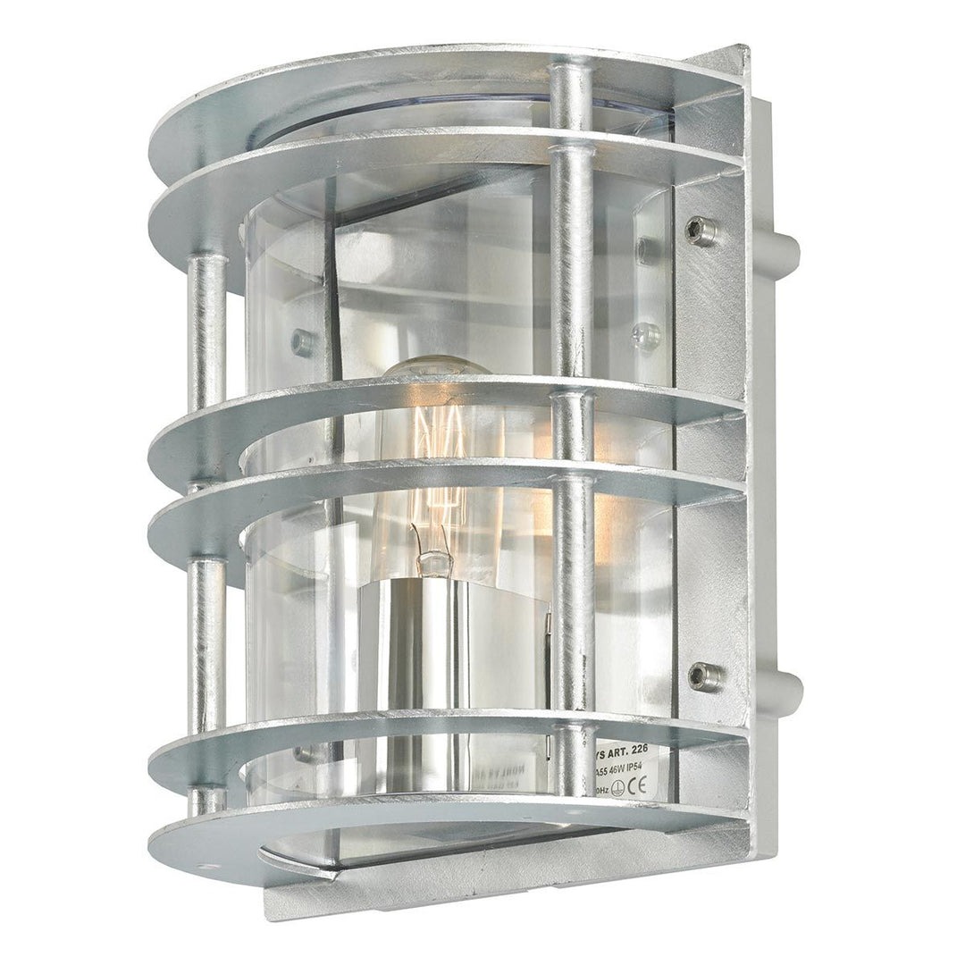 Elstead Lighting Stockholm 1 Light Flush Light - Galvanised With Clear Glass ST-FLU-E27-GAL-C Galvanised