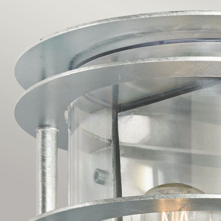 Elstead Lighting Stockholm 1 Light Flush Light - Galvanised With Clear Glass ST-FLU-E27-GAL-C Galvanised