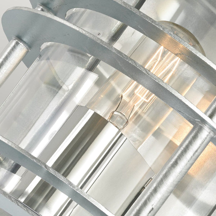 Elstead Lighting Stockholm 1 Light Flush Light - Galvanised With Clear Glass ST-FLU-E27-GAL-C Galvanised