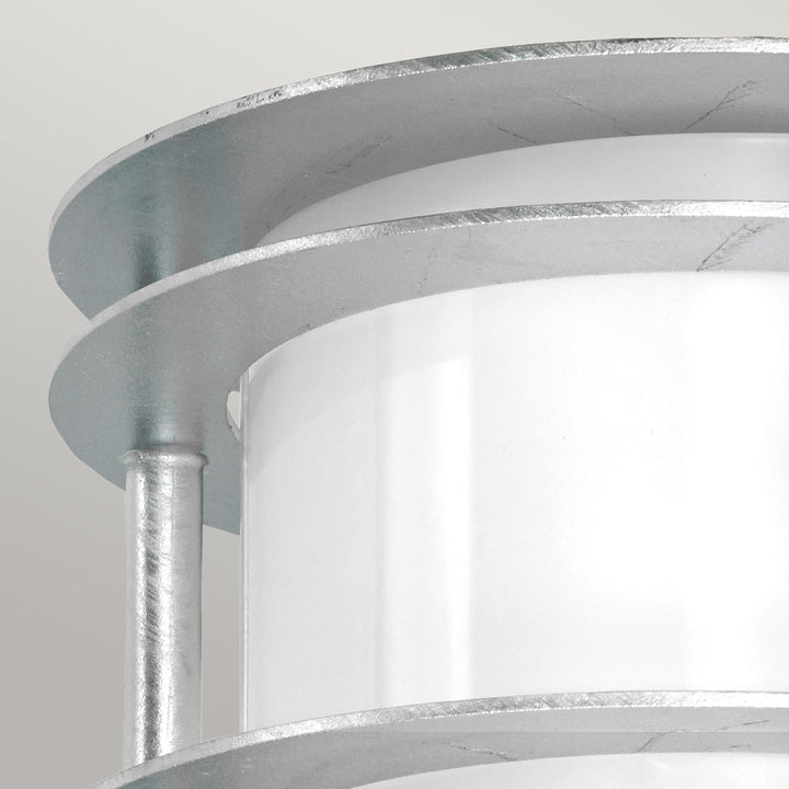 Elstead Lighting Stockholm 1 Light Flush Light - Galvanised With Opal Glass ST-FLU-E27-GAL-O Galvanised