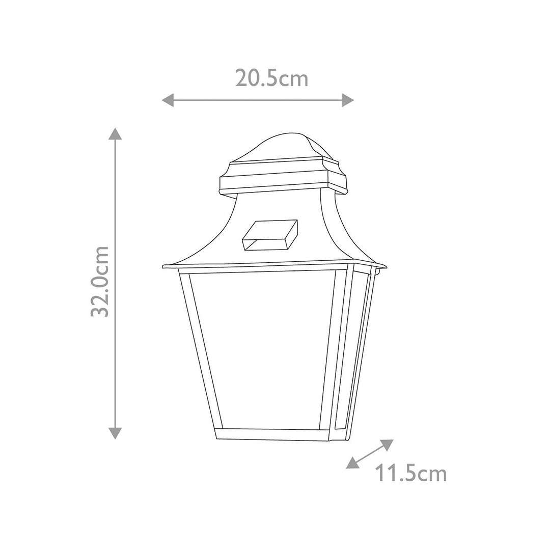 Norlys St Pauls 1 Light Wall Lantern ST-PAULS-BRASS Aged Brass