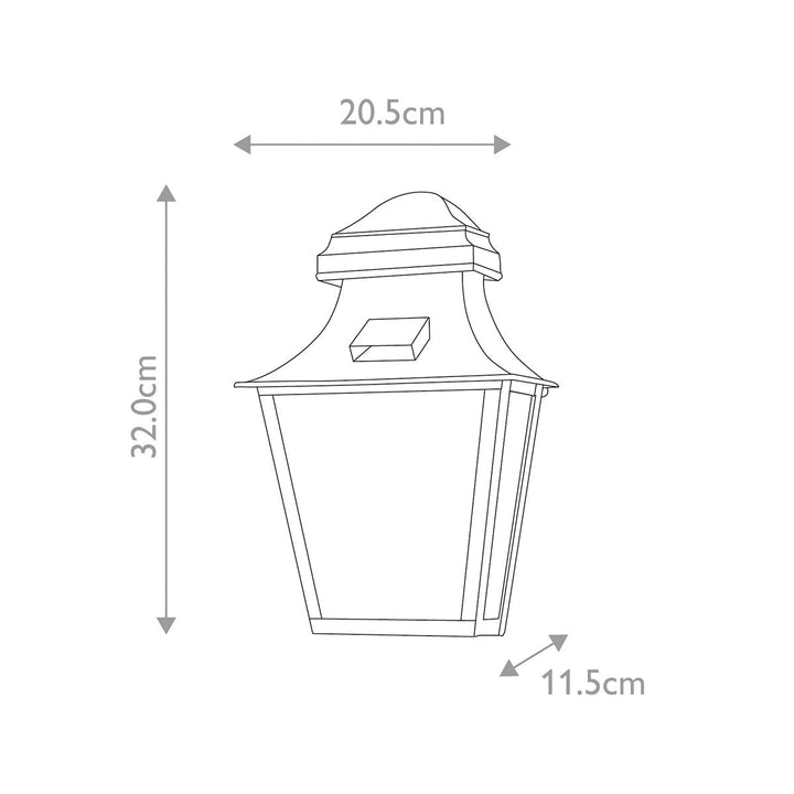 Norlys St Pauls 1 Light Wall Lantern ST-PAULS-BRASS Aged Brass