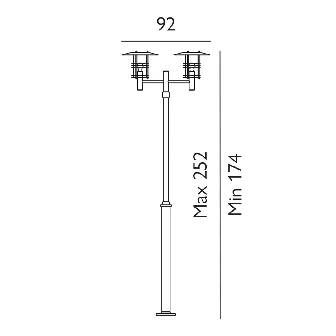 Elstead Lighting Stockholm 2 Light Twin Lamp Post - Black  ST6-BLACK Black