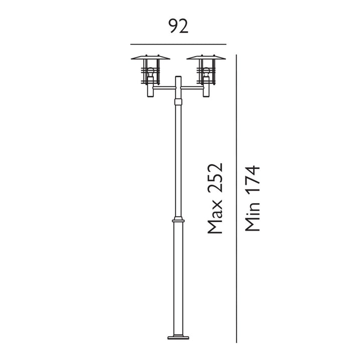 Elstead Lighting Stockholm 2 Light Twin Lamp Post - Black  ST6-BLACK Black
