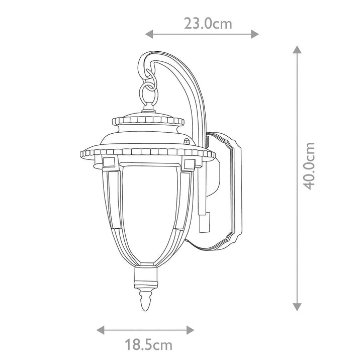Norlys St Louis 1 Light Medium Wall Lantern STL2-M-WB Weathered Bronze