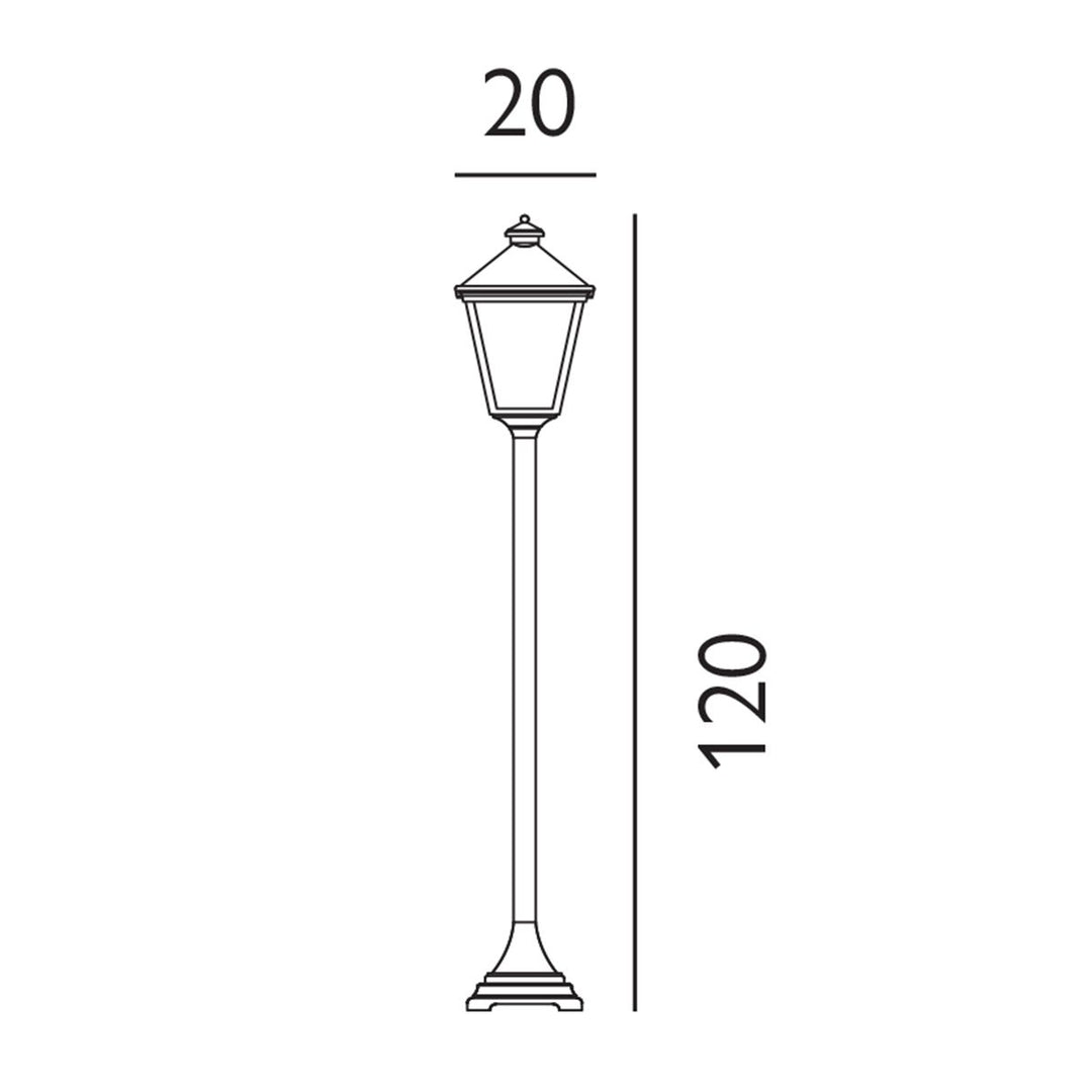 Elstead Lighting Turin 1 Light Pillar - Black  T4-BLACK Black
