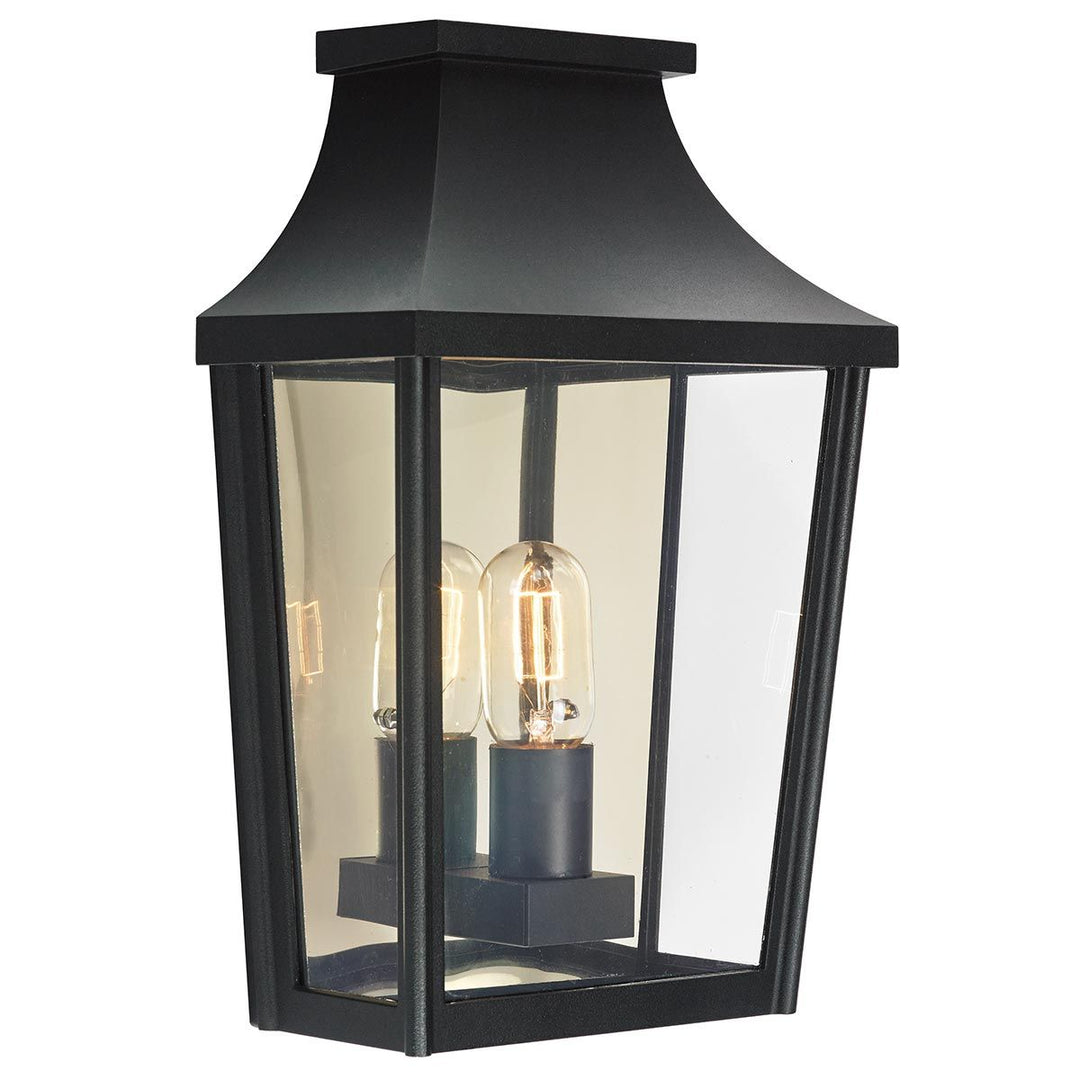 Elstead Lighting Turin 1 Light Half Wall Lantern - Black     T7-2-BLACK Black