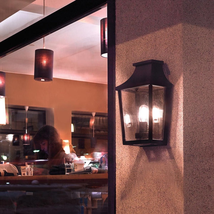 Elstead Lighting Turin 1 Light Half Wall Lantern - Black     T7-2-BLACK Black