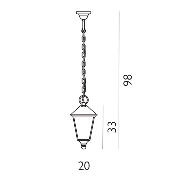 Elstead Lighting Turin 1 Light Chain Lantern - Black  T8-BLACK Black