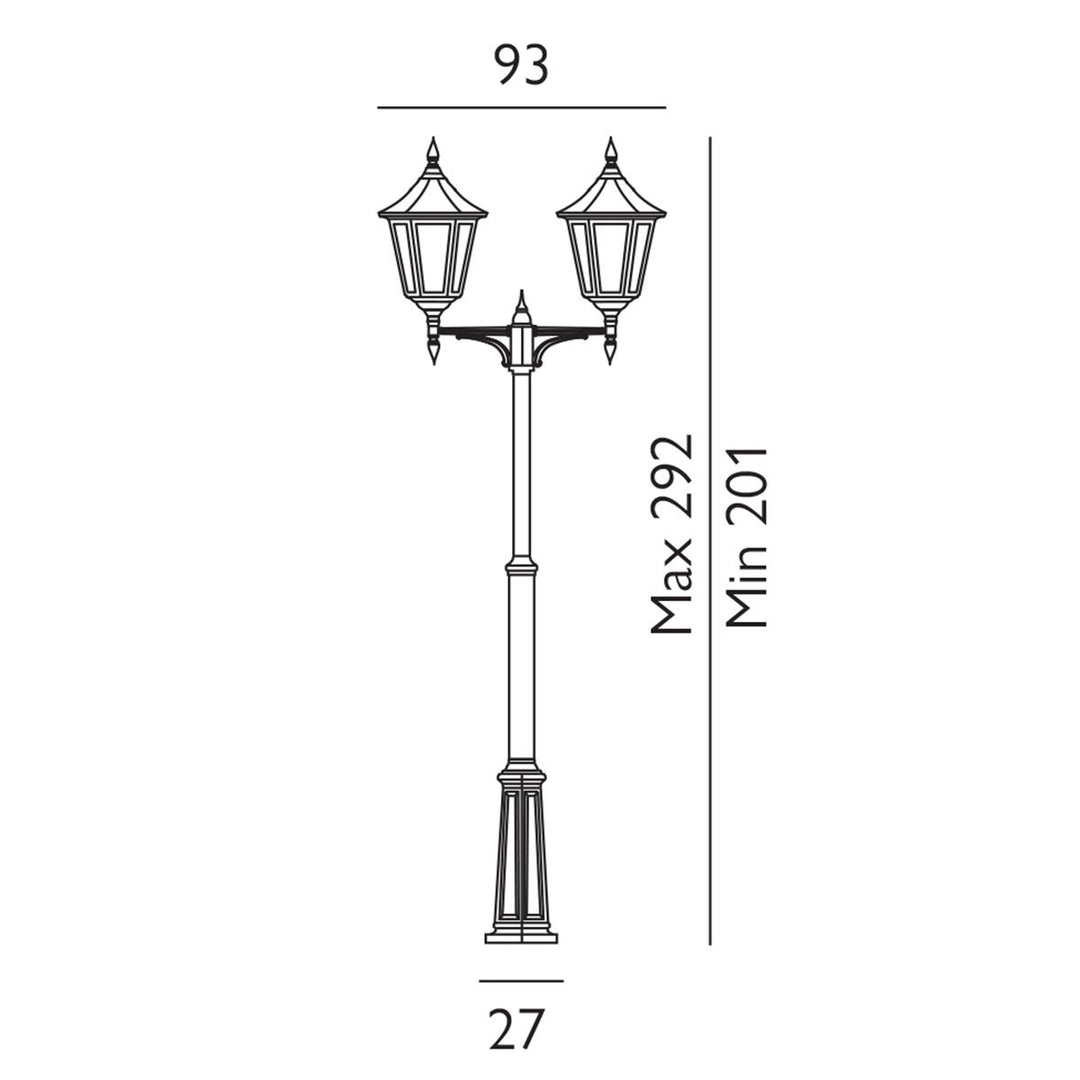 Elstead Lighting Valencia Grande 2 Light Twin Head Lamp Post  VG6-BLACK Black