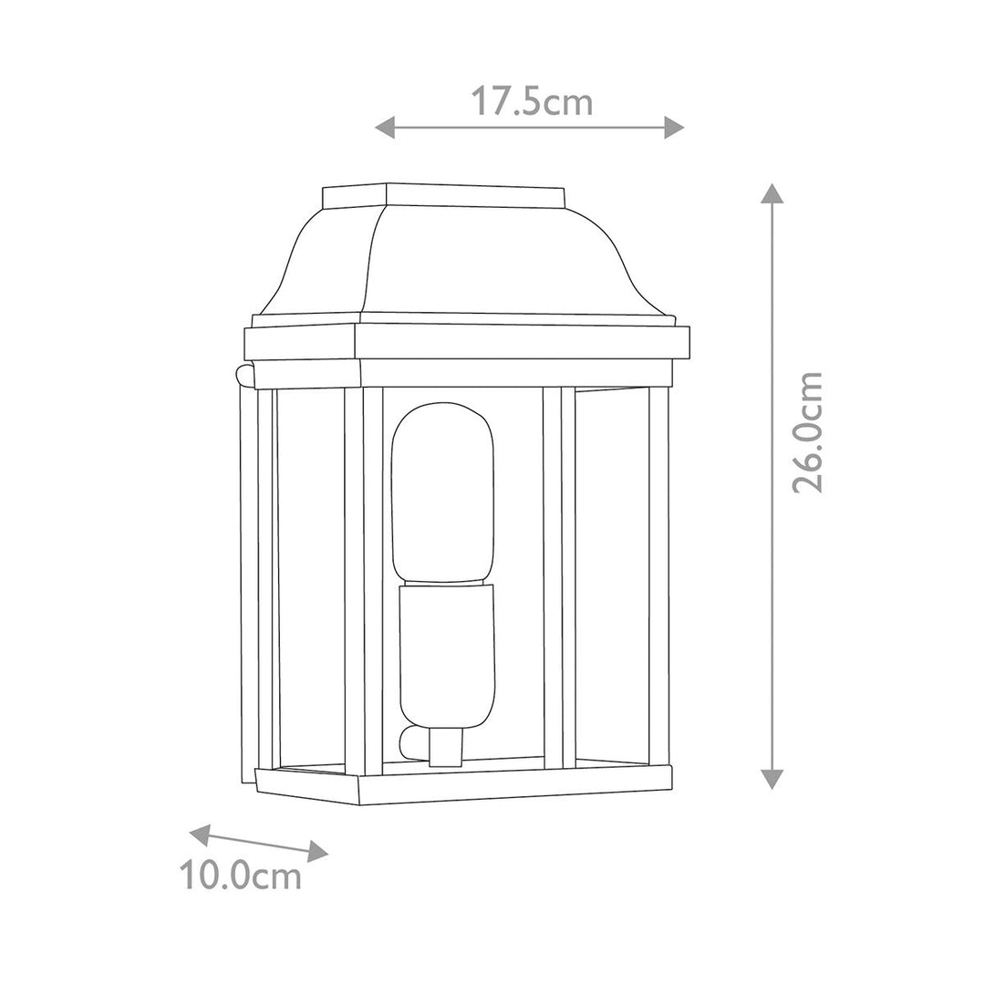 Norlys Victoria 1 Light Wall Lantern - Brass  VICTORIA-BR Aged Brass