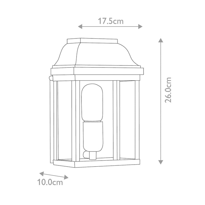 Norlys Victoria 1 Light Wall Lantern - Brass  VICTORIA-BR Aged Brass