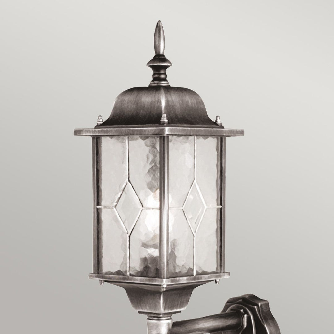 Norlys Wexford 1 Light Up Wall Lantern with PIR WX1-PIR Black/Silver