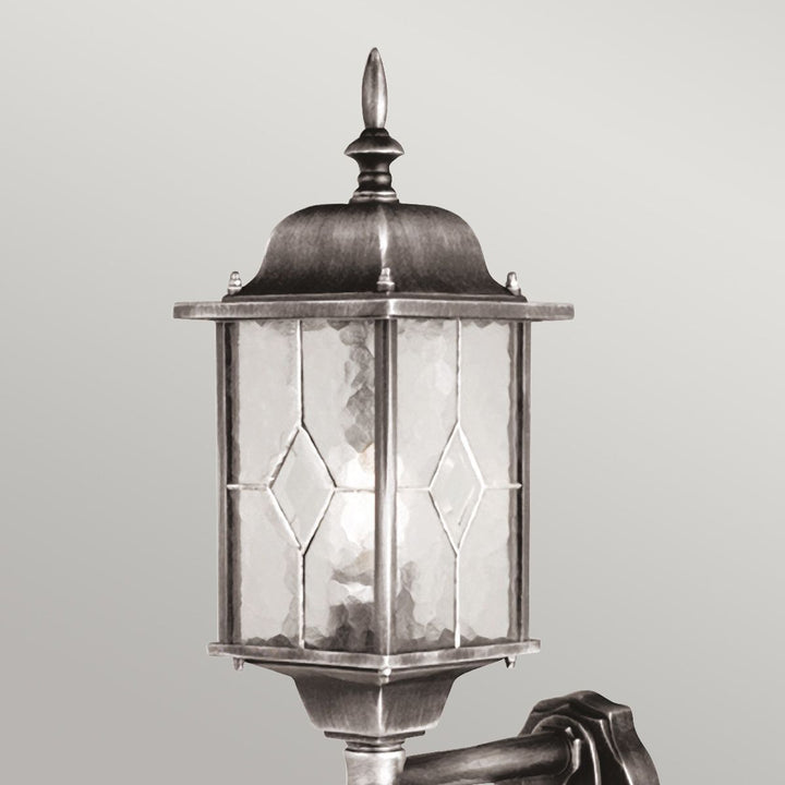 Norlys Wexford 1 Light Up Wall Lantern with PIR WX1-PIR Black/Silver