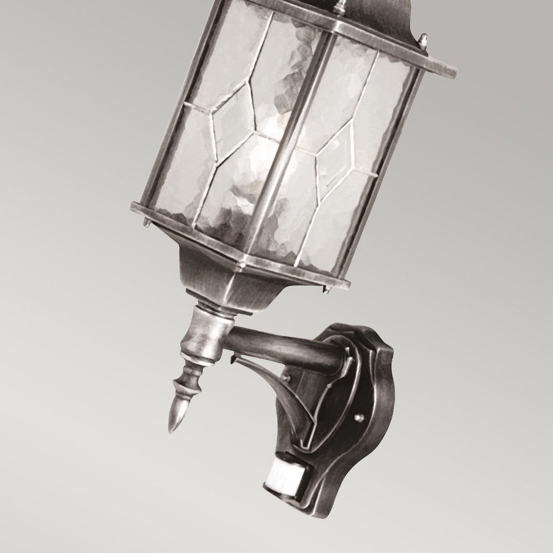 Norlys Wexford 1 Light Up Wall Lantern with PIR WX1-PIR Black/Silver