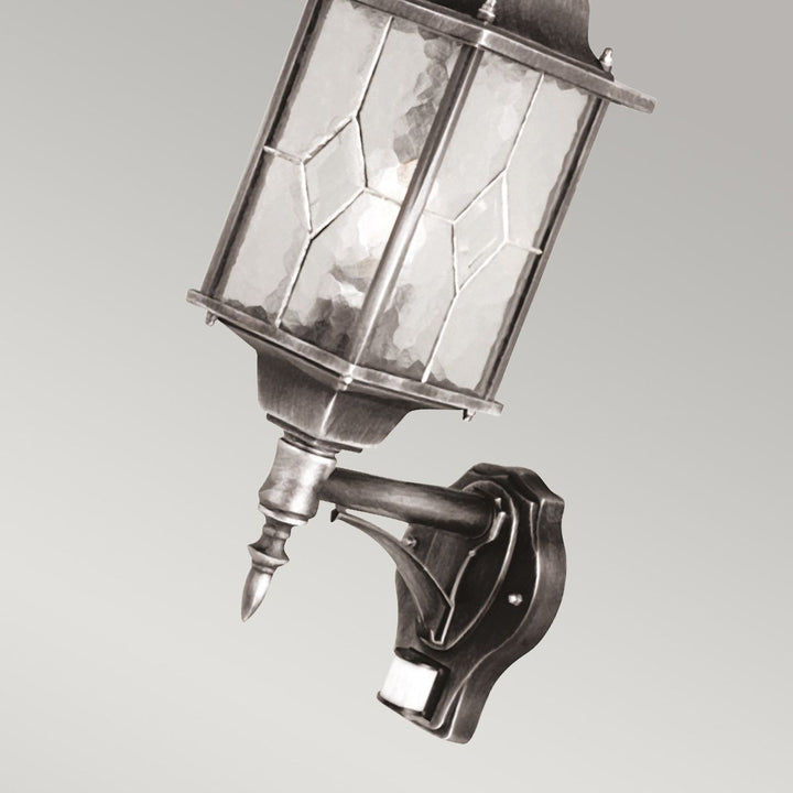 Norlys Wexford 1 Light Up Wall Lantern with PIR WX1-PIR Black/Silver