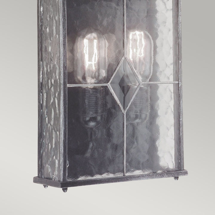 Norlys Wexford 2 Light Half Lantern WX7 Black/Silver