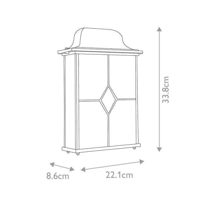 Norlys Wexford 2 Light Half Lantern WX7 Black/Silver