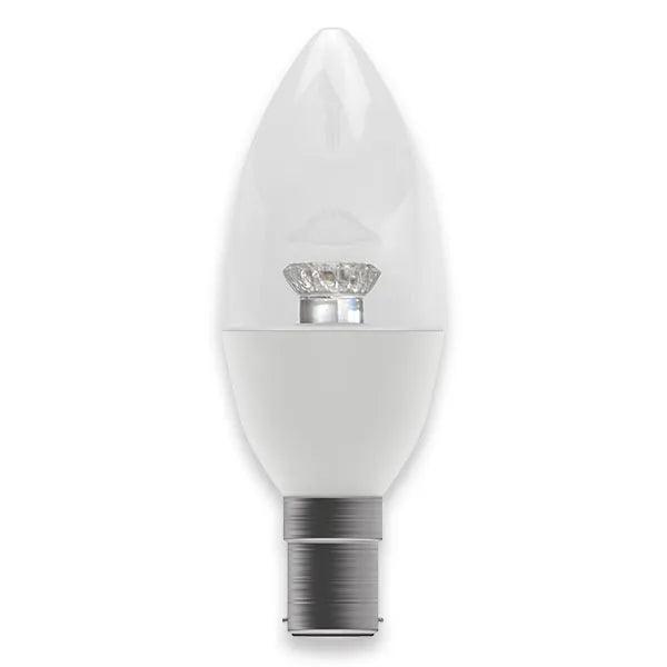 4W LED Dimmable Candle, Clear (Pack of 10)