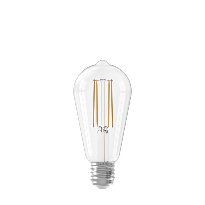 Calex LED Warm Filament Rustic Lamp ST64, Clear, E27, Dimmable