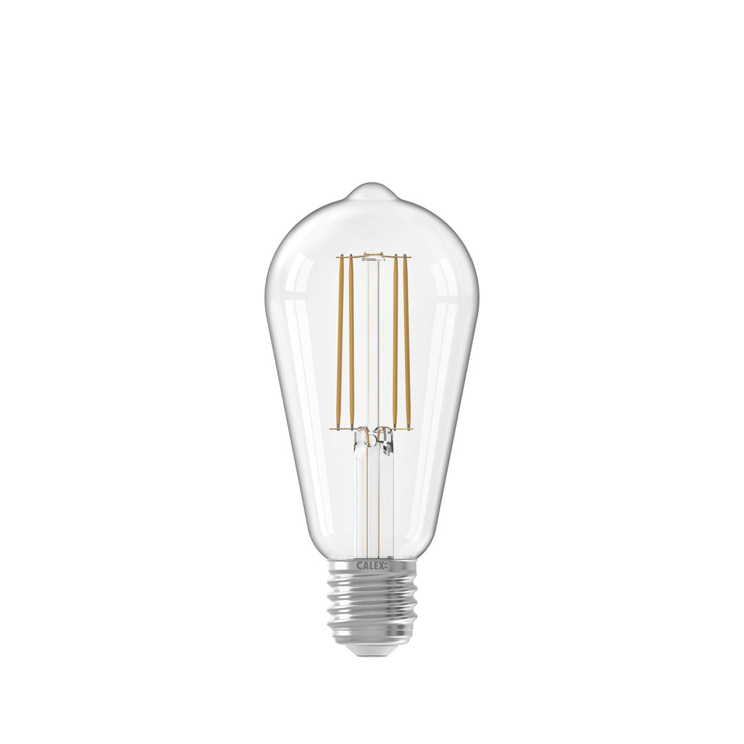 Calex Rustic ST64 Clear Straight Filament, E27, Dimmable with LED Dimmer