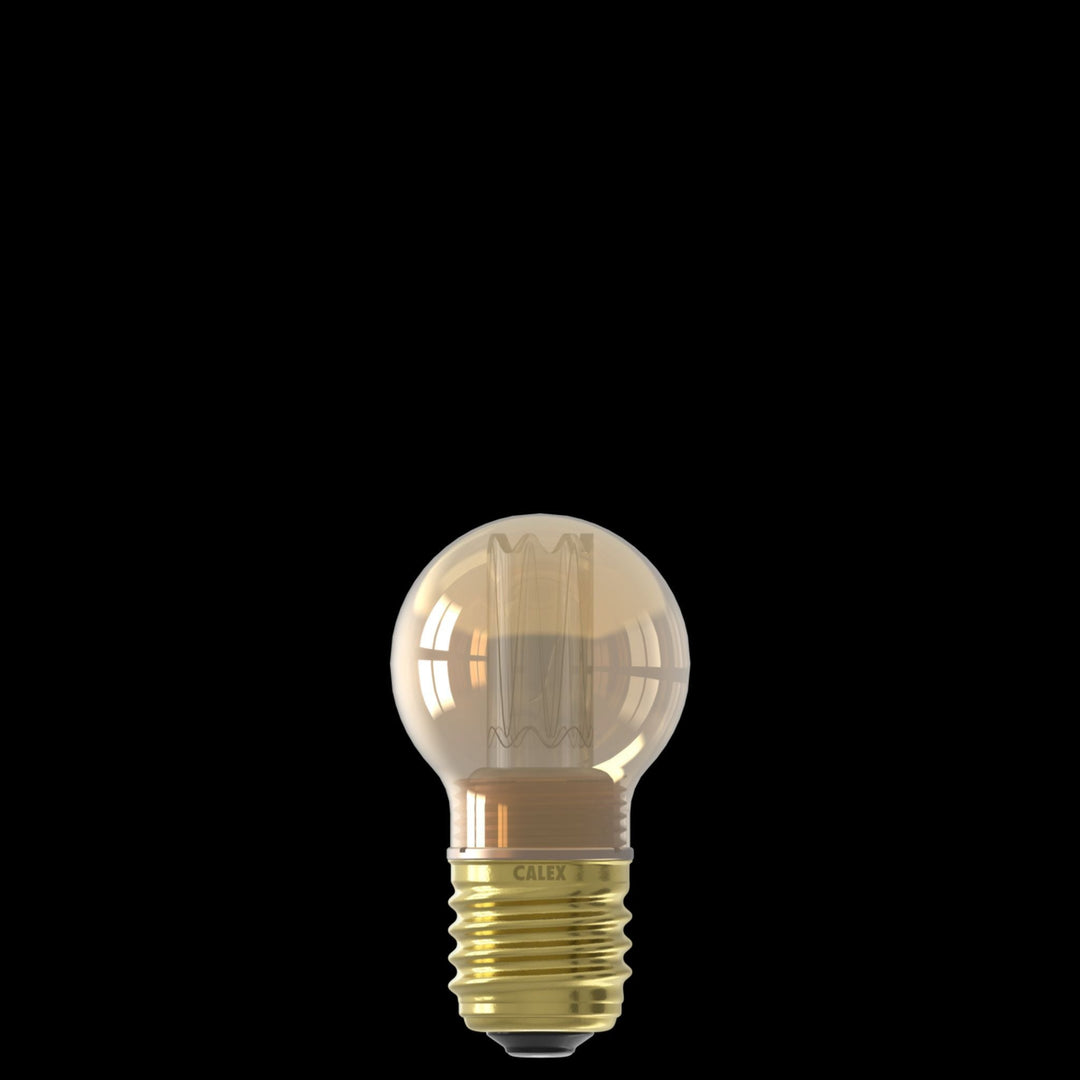 Calex LED Glass Fibre P45 Gold, E27, Dimmable with LED Dimmer