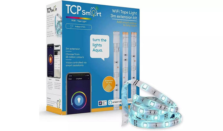 TCP Smart WiFi LED Tape Light RGB (3 Metre Pack) TAMSTLLEDRGB3M