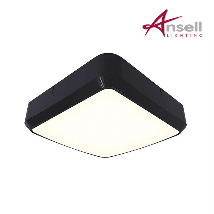 Ansell Astro LED CCT Emergency 14W Bulkhead - Black/Visiluxe