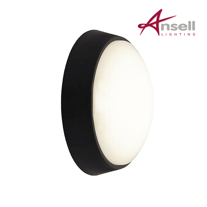 Black Bulkhead Wall Light - Ansell Helder PIR AHELED/CB LED CCT 