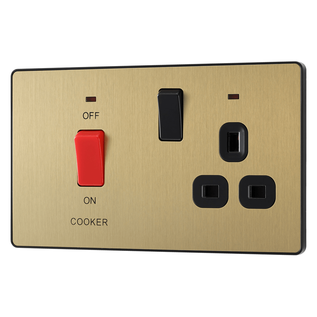 Evolve Cooker Control Socket, Double Pole Switch With LED Indicator