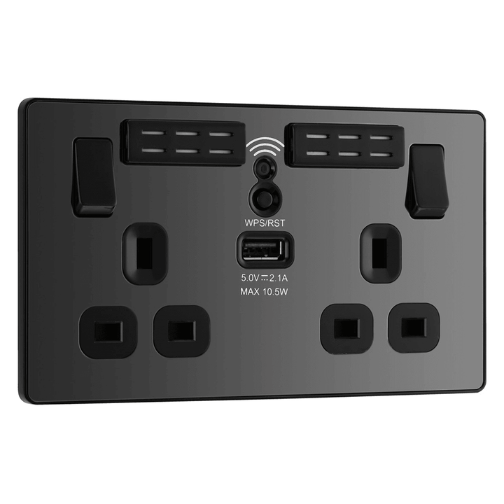 Evolve Double Switched 13a WIFI Extender USB Socket 1xUSB-A(2.1) - Prisma Lighting