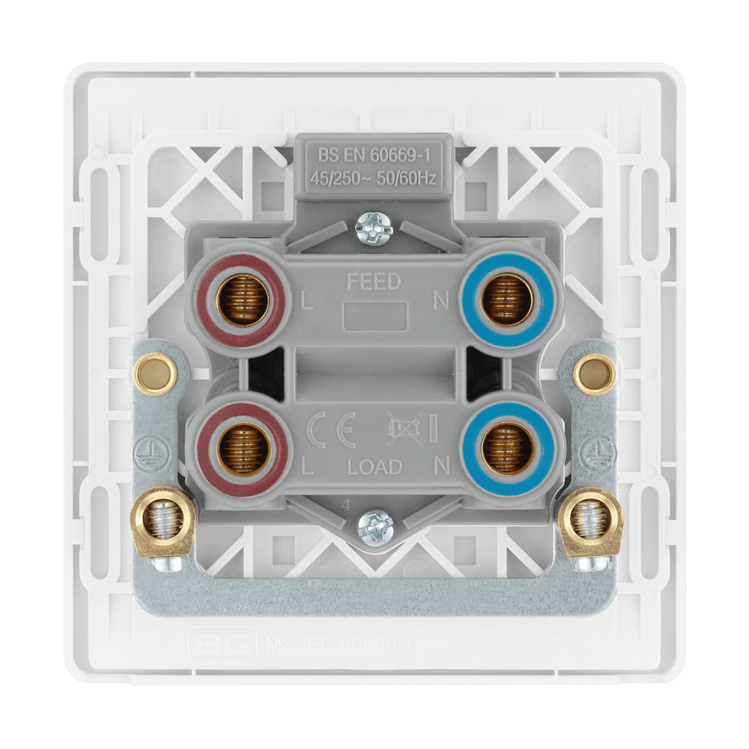 Evolve 45a Single Double Pole Switch, LED Indicator - Prisma Lighting