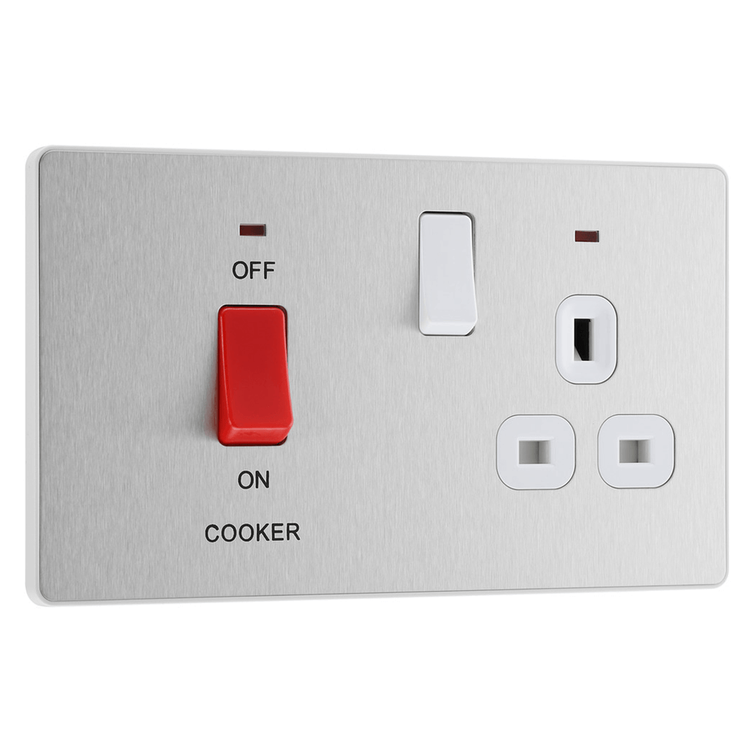 Evolve Cooker Control Socket, Double Pole Switch With LED Indicator