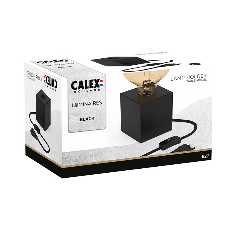 Calex Cube Black Table Lamp E27 - Prisma Lighting